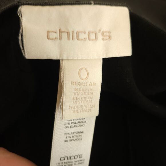 Chico's Sz 0 Womens 4 Black Lindy Side Zip Business Elastic Casual Pants - Picture 3 of 8